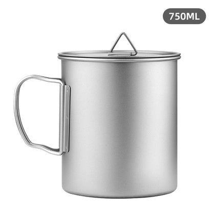 Ultralight Folding Handle Titanium Mug Camping Coffee Mug